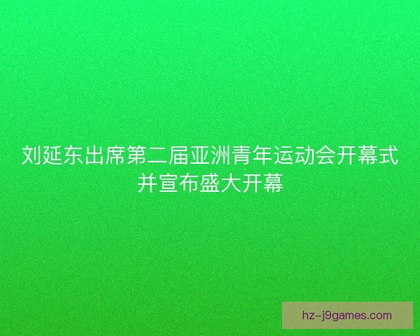 刘延东出席第二届亚洲青年运动会开幕式并宣布盛大开幕